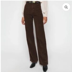 Reformation Chocolate High Rise Corduroy Jeans